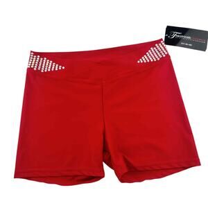 NFL NBA Pro Cheer Dance Audition Red Shorts Custom Rhinestoned